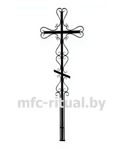 Крест металлический «Сердце - Ч»