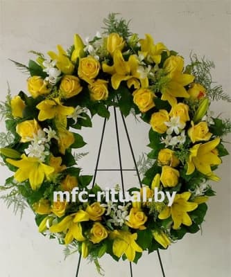 Венок из живых цветов «Закат»