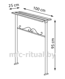 Лавка из металла №1 с узором