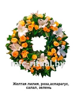 Венок из живых цветов «Закат»